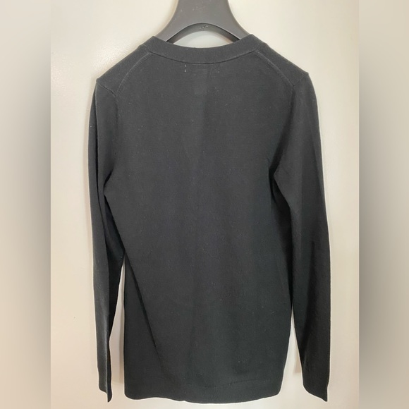 BANANA REPUBLIC- Black wool blend cardigan, small with gold buttons & pockets - Picture 2 of 3